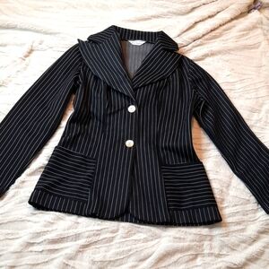 Black pinstripe Jacket vintage Sears Fashion